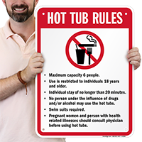 Hot Tub Rules Signs