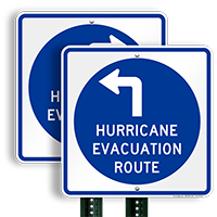 Evacuation Route Upper Left Arrow Sign