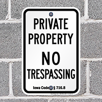 Iowa No Trespassing Sign