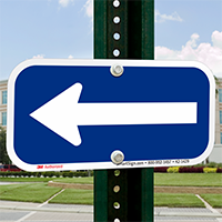 Left Arrow, Supplemental Parking Signs, Blue Reversed