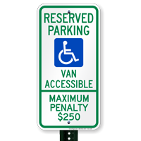 North Carolina Reserved Parking, Van Accessible Signs