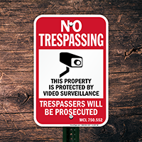 Michigan Property Is Protected By Video Surveillance Sign