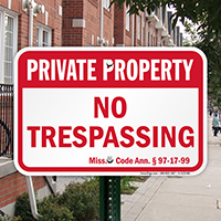 Mississippi Private Property Sign