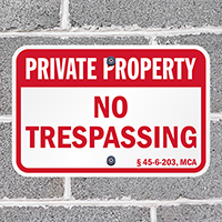 Montana Private Property Sign
