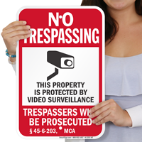 Montana Trespassers Will Be Prosecuted Sign