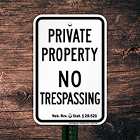 Nebraska No Trespassing Sign