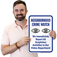 Neighborhood Crime Watch Eyes Symbol Plastic Sign