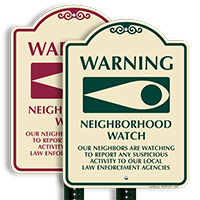 Warning Neighborhood Watch Sign