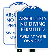 Absolutely No Diving Permitted SignatureSign