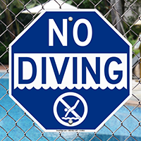 No Diving - Swimming Pool Signs