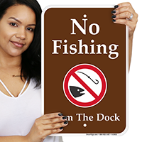 No Fishing, From The Dock Campground Sign