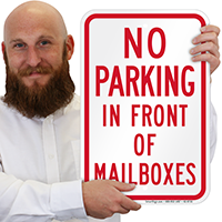 No Parking In Front Of Mailboxes Signs