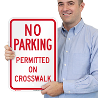 No Parking Permitted On Crosswalk Sign