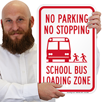 No Parking School Bus Loading Zone Sign