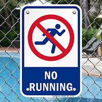 No Running Pool Safety Signs