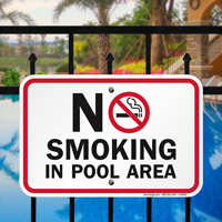 No Smoking In Pool Area Signs