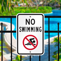 No Swimming (With Graphic) Signs