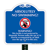 No Swimming Signature Warning Sign