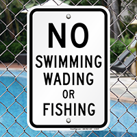 No Swimming Wading Or Fishing Signs
