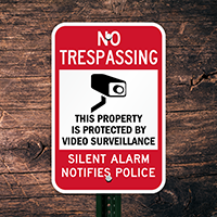 Alarm System In Use No Trespassing Surveillance Sign