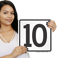 Parking Spot Number 10 Signs