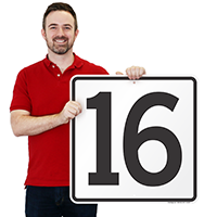 Parking Spot Number 16 Signs