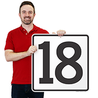 Parking Spot Number 18 Signs