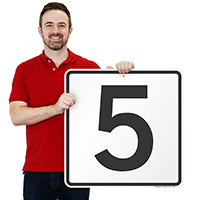 Parking Spot Number 5 Signs