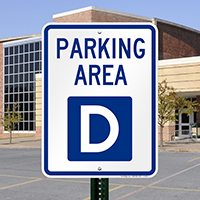 PARKING AREA D Signs