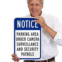 Notice Parking Area Under Surveillance Security Patrols Sign