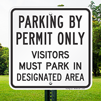 Parking By Permit Only Signs