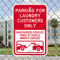 Parking For Laundry Customers Only Signs