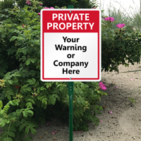 Custom Private Property Lawnboss™ Sign & Stake Kit