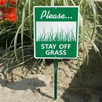 Please Stay Off Grass Sign