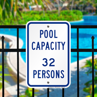 Pool Maximum Capacity Persons Signs