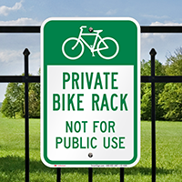 Private Bike Rack Not For Public Use Sign