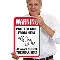 Protect Kids From Heat Check Rear Seat Signs