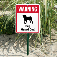 Warning Pug Guard Dog LawnBoss™ Signs