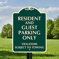 Resident And Guest Parking Only Signature Sign