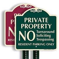 Private Property Resident Parking Only SignatureSign