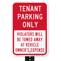 Tenant Parking Only Sign