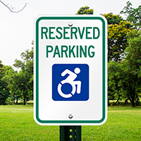 Reserved Parking Signs With Modified ISA Symbol