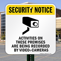 Activities Recorded Video Cameras Sign