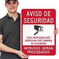 Video Surveillance Sign in Spanish