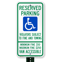 Pennsylvania Reserved Parking, Van Accessible Signs