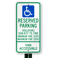 Ohio Reserved Parking, Van Accessible Signs
