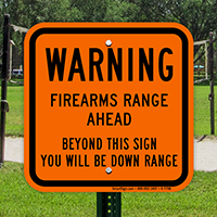 Firearms Range Ahead Sign