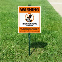 Warning Neighborhood Watch LawnBoss Sign