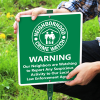 Warning Our Neighbors Are Watching LawnBoss Sign