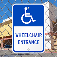 Wheelchair Entrance Signs (With Graphic)